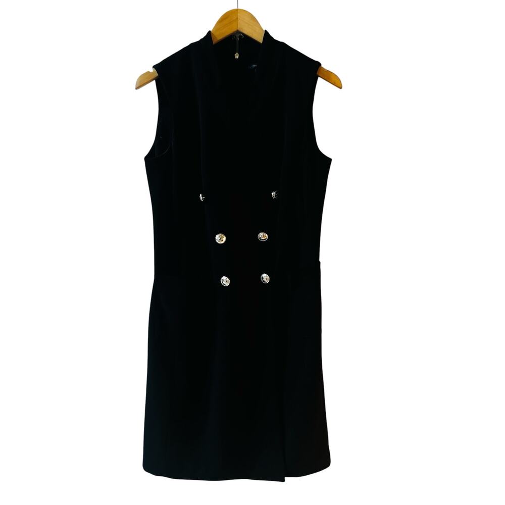 Tommy Hilfiger Sleeveless Double Breasted Sailor Dress Size 6 Black - Picture 2 of 7